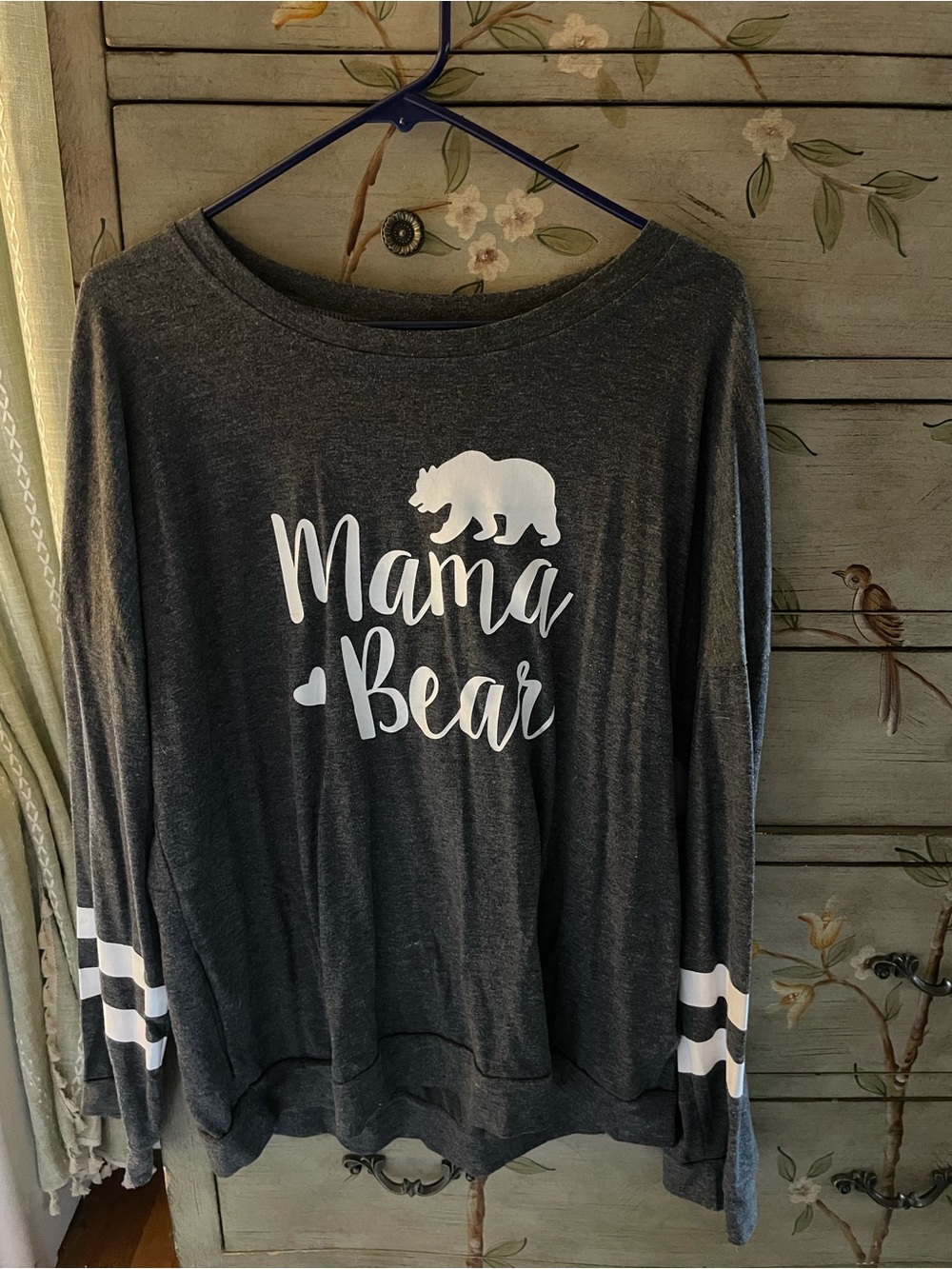 NWOT Mama Bear Long Sleeve Women’s Top - Charcoal Gray